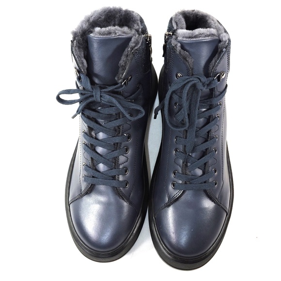 PRINCIPE DI BOLOGNA ?? MEN\'S BLUE LEATHER  COMFORT WINTER ANKLE BOOTS  42EU